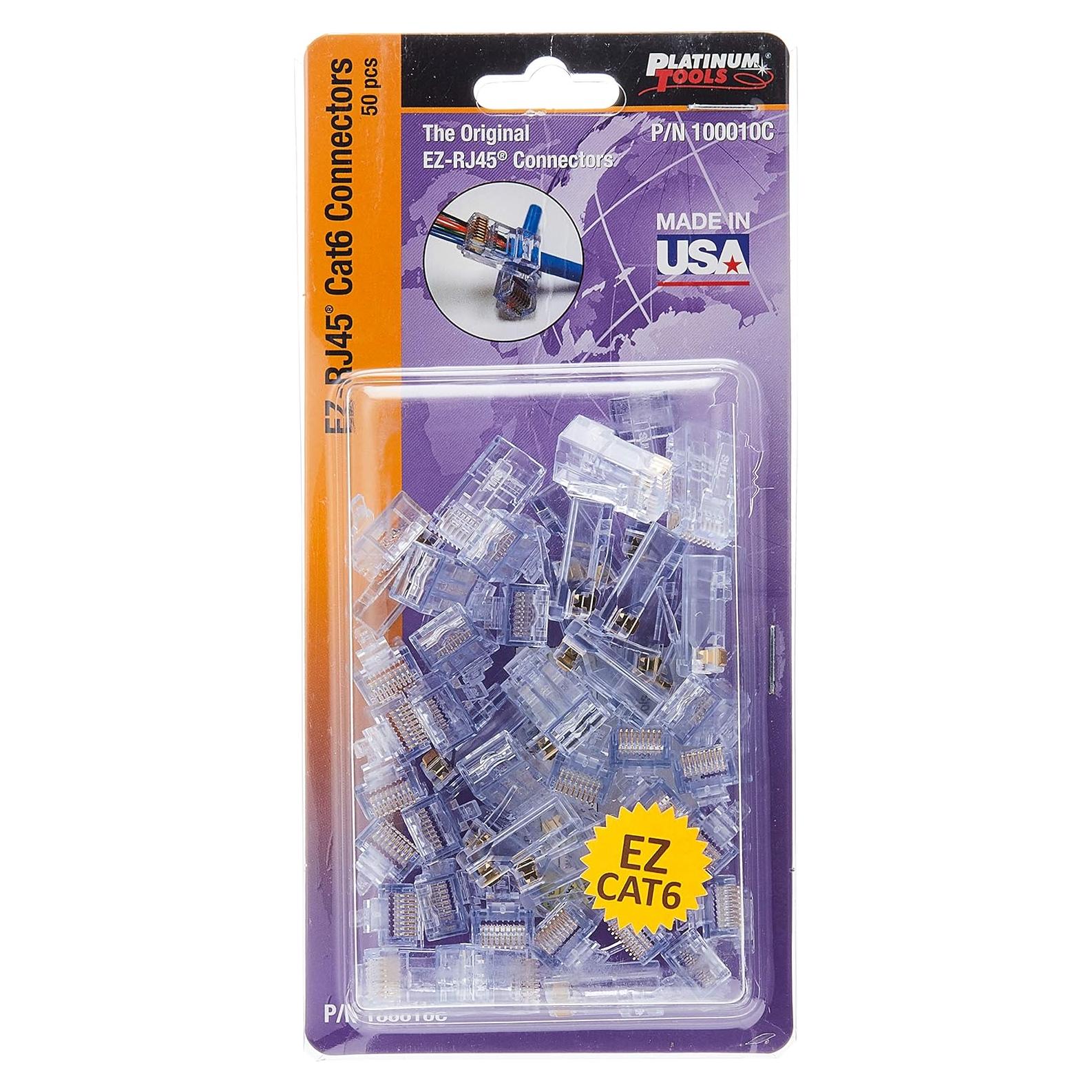 Conectores EZ-RJ45 Cat 6+ Platinum Tools 100010C, 50 Piezas