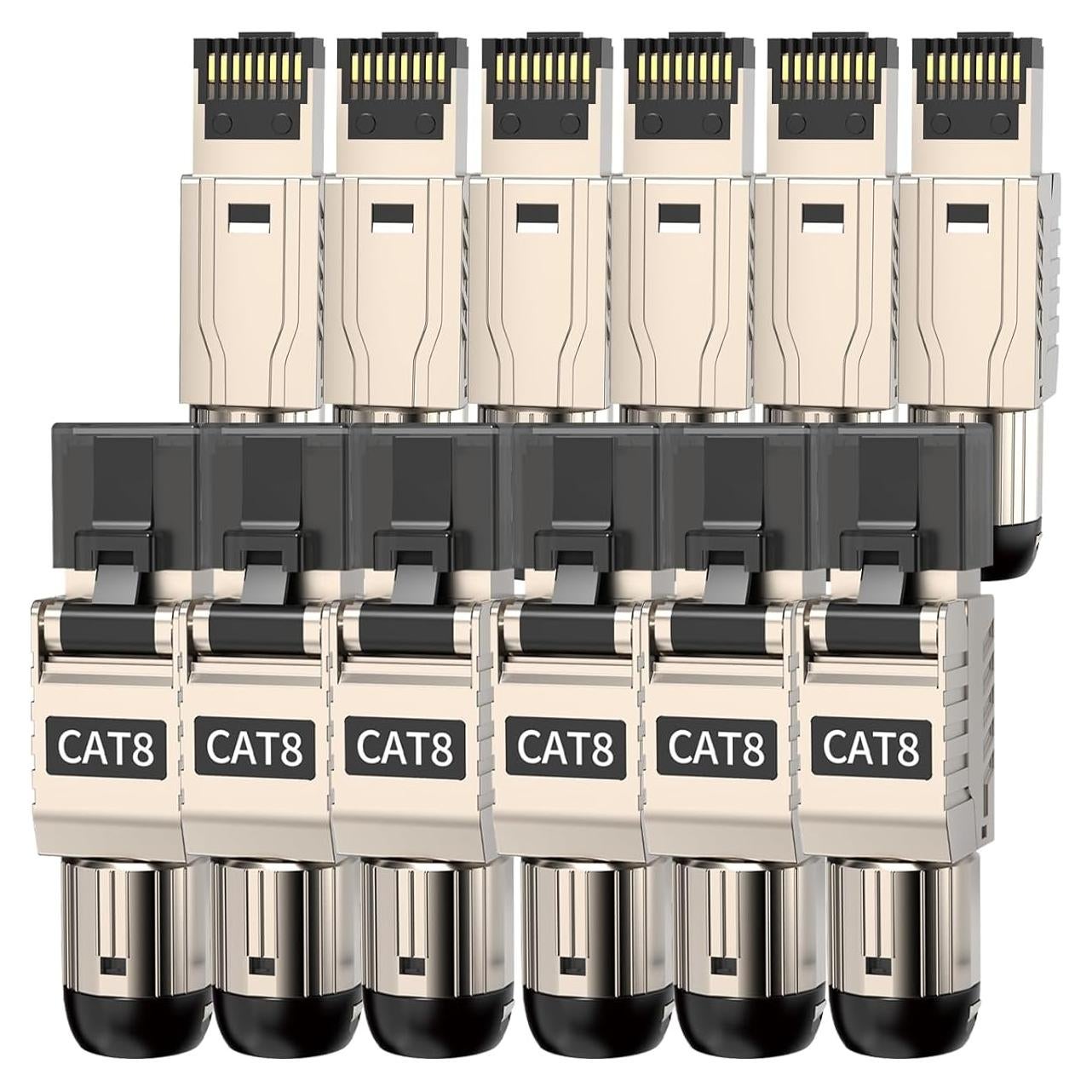 Conectores RJ45 Cat 8 ZOERAX Paquete de 12 Apantallados
