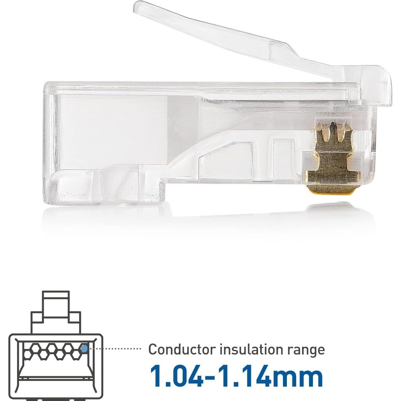 Conectores RJ45 Cat 6 Cable Matters 100-Pack para Cables Gruesos