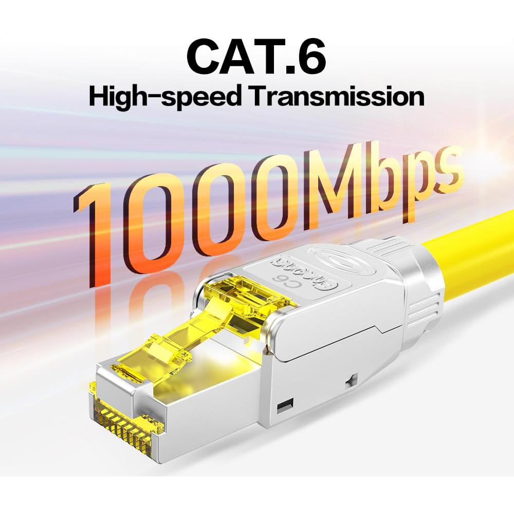 Conector RJ45 CAT6 Blindado Sin Herramienta - 6 Piezas