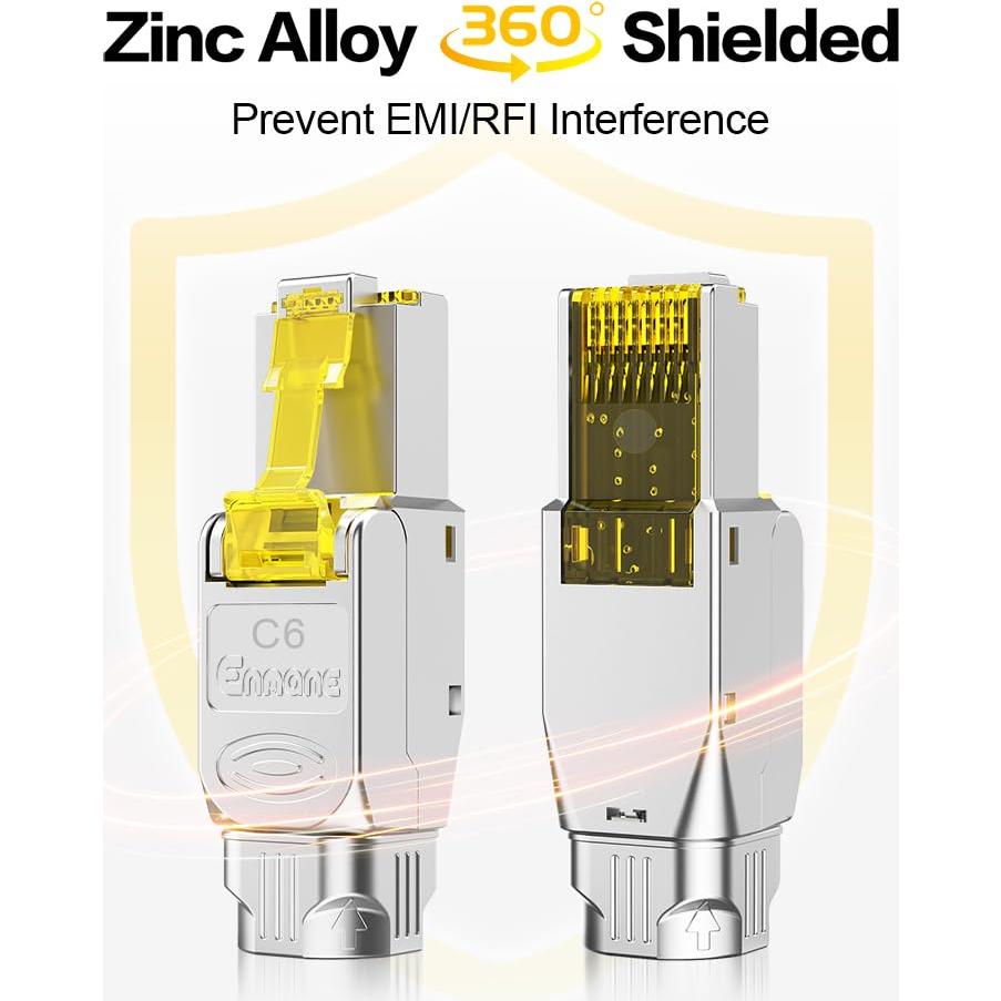 Conector RJ45 CAT6 Blindado Sin Herramienta - 6 Piezas