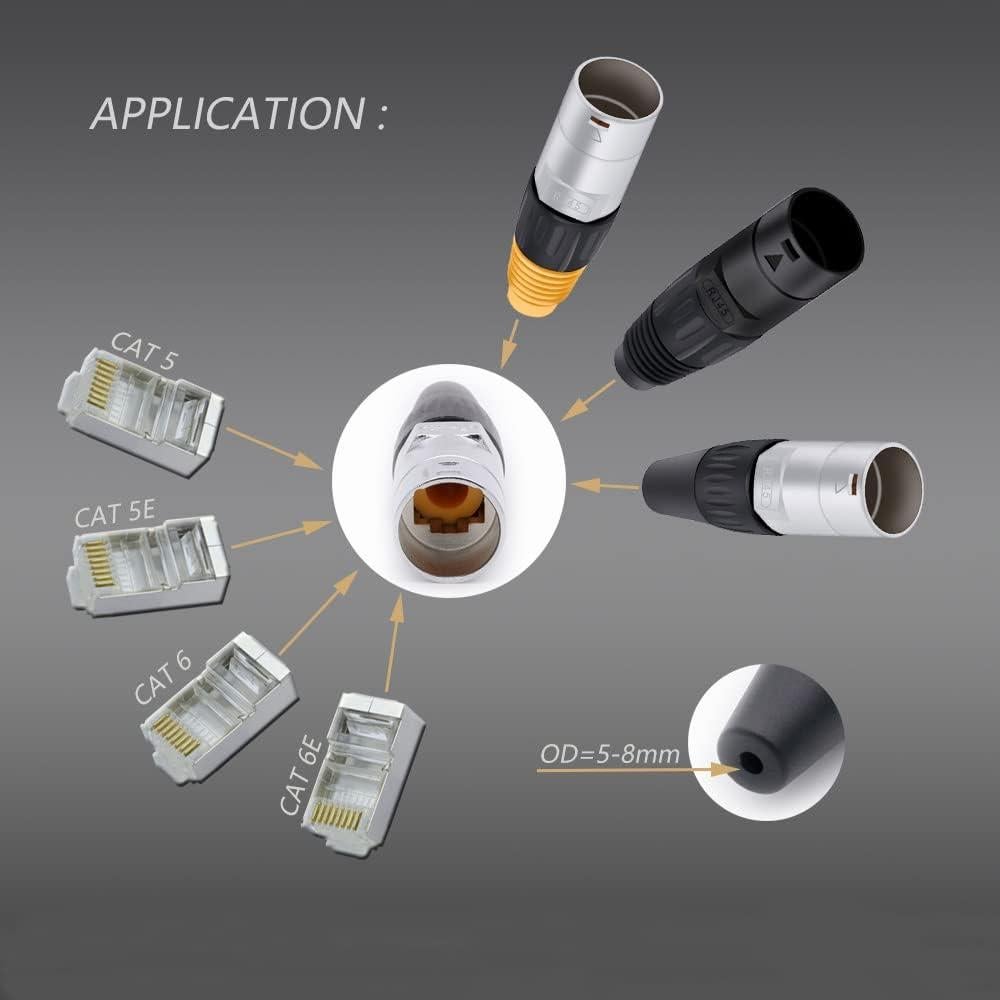 Conectores Ethernet RJ45 Impermeables PENGLIN 5PCS Cat5e