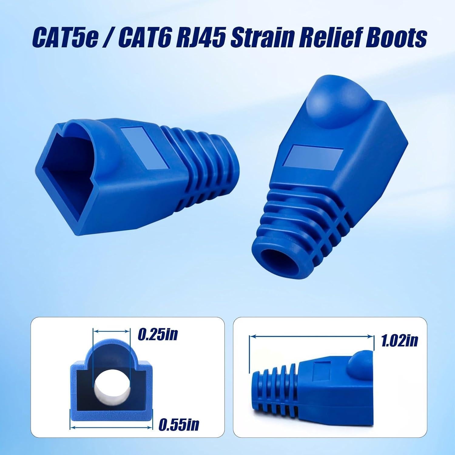 Botas de Alivio de Tensión RJ45 YIOVVOM Azul - 6.5mm