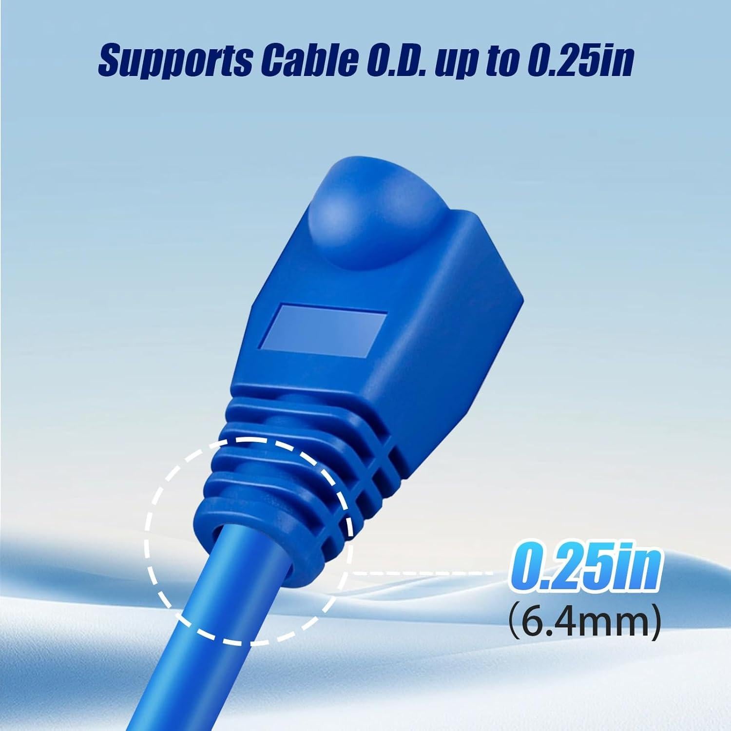 Botas de Alivio de Tensión RJ45 YIOVVOM Azul - 6.5mm