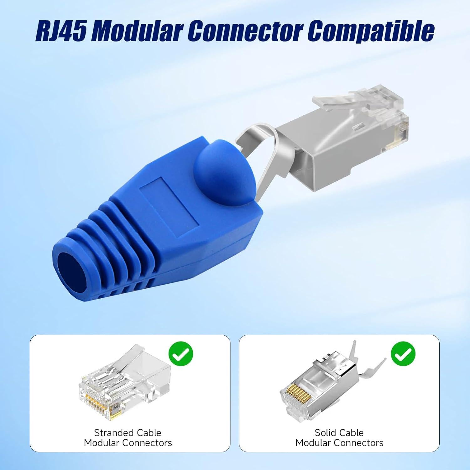 Botas de Alivio de Tensión RJ45 YIOVVOM Azul - 6.5mm