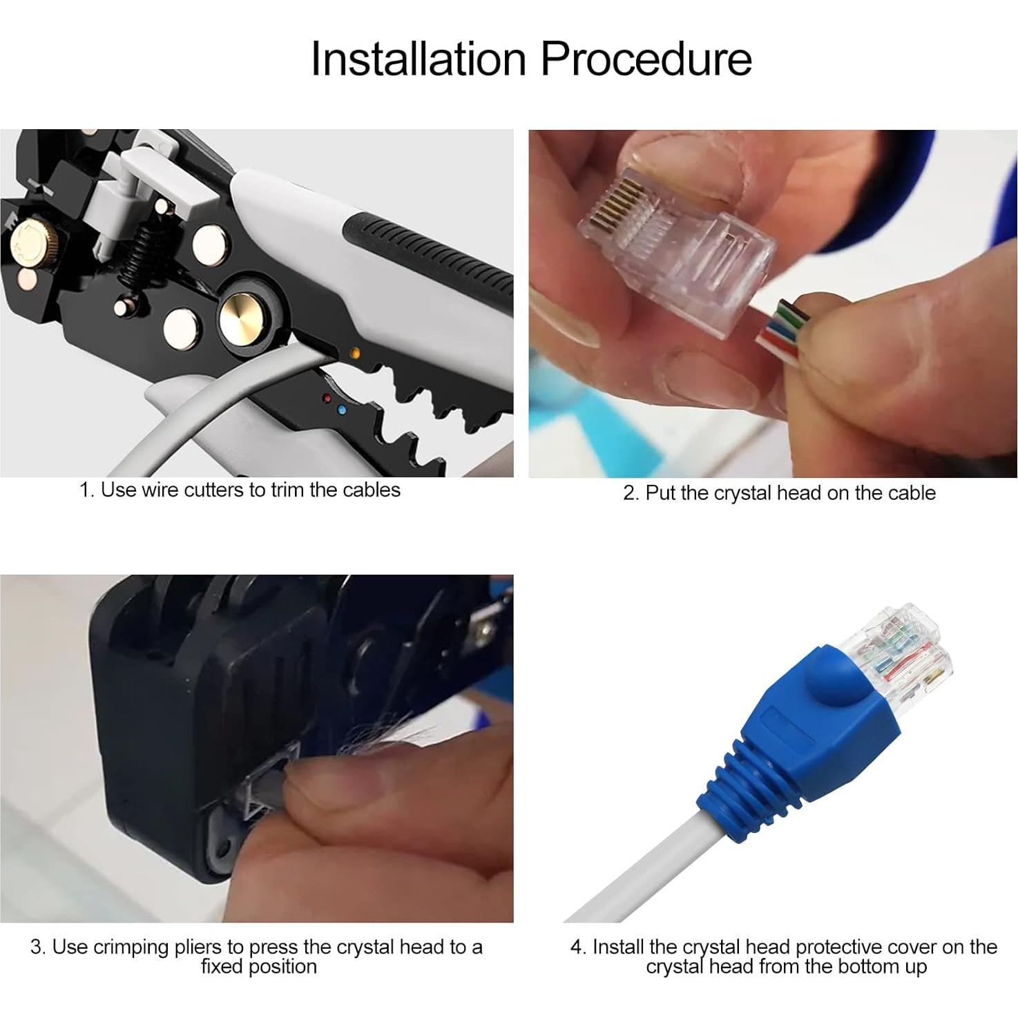 Botas de Alivio de Tensión RJ45 YIOVVOM Azul - 6.5mm