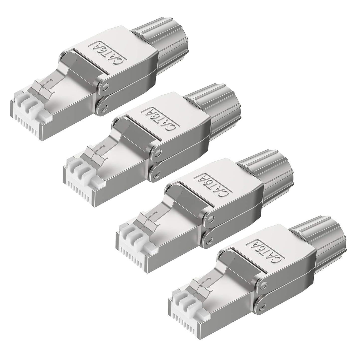 Conectores RJ45 Cat6A VCELINK Blindados Sin Herramientas - Paquete de 4