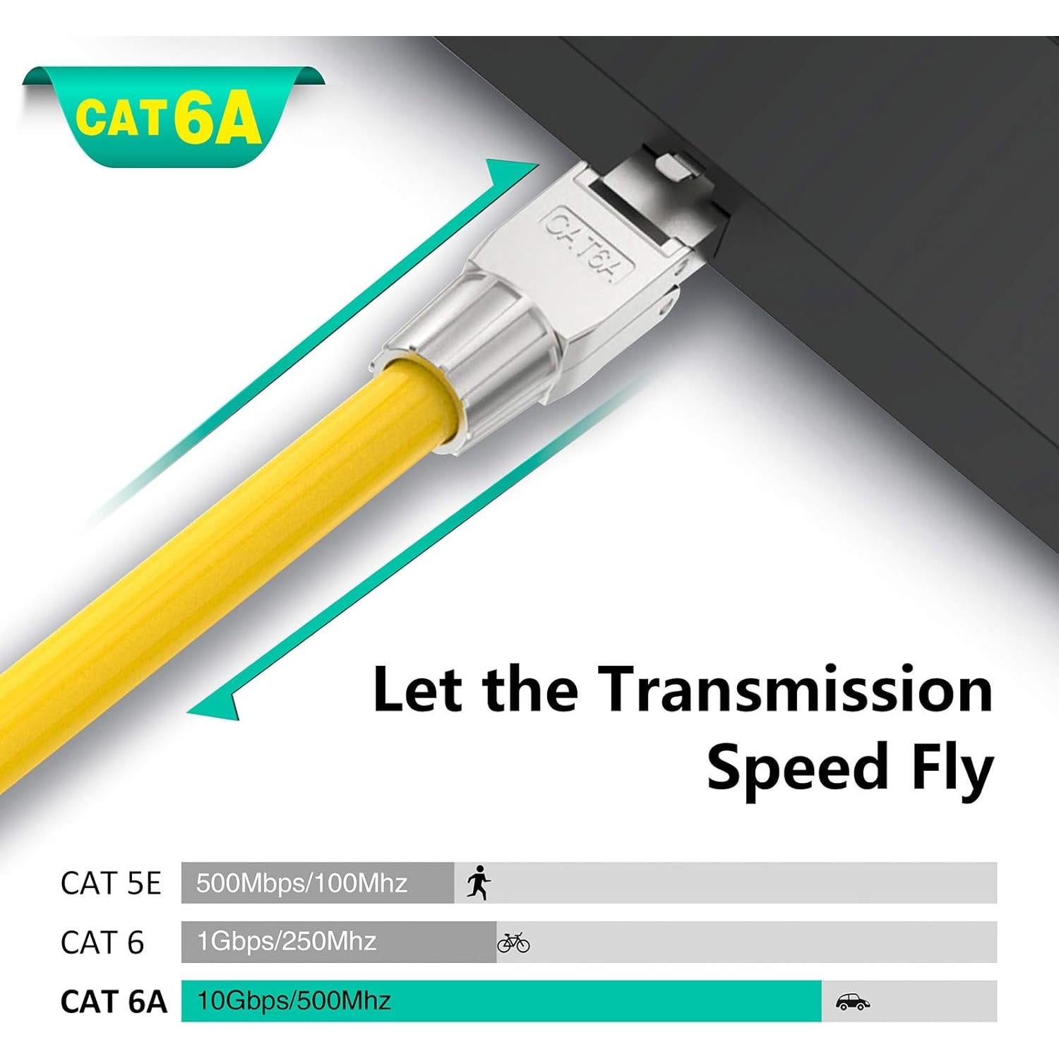 Conectores RJ45 Cat6A VCELINK Blindados Sin Herramientas - Paquete de 4