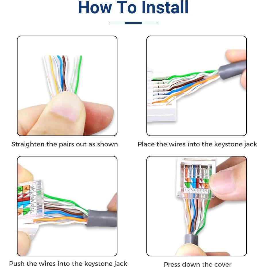 Conectores RJ45 Keystone Cat6 ZOERAX 20 Unidades Blanco