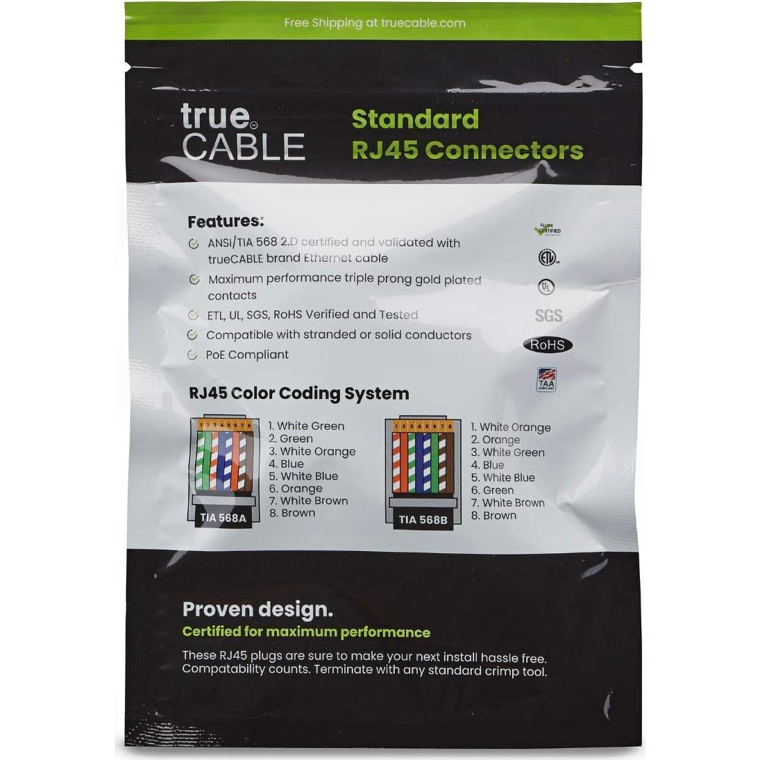 Conectores RJ45 Cat6/6A trueCABLE UTP 20 Piezas