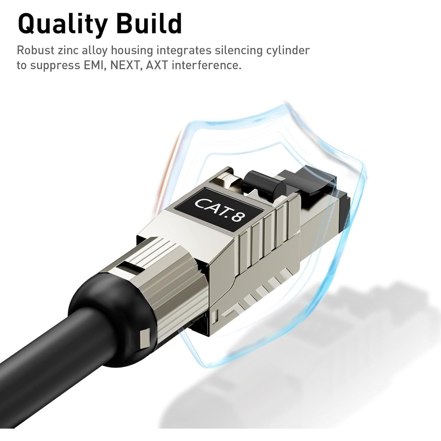 Conectores RJ45 Cat 8 Natalink - Paquete de 6 Blindados 40G