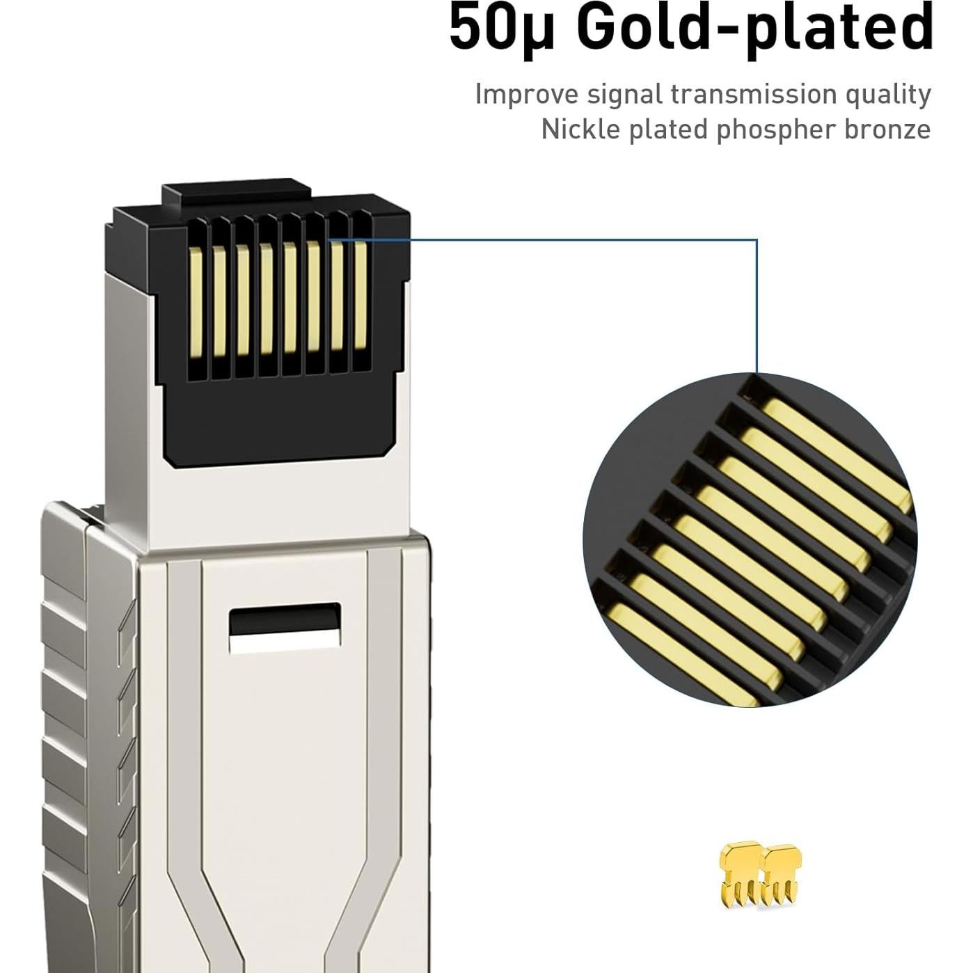 Conectores RJ45 Cat 8 Natalink - Paquete de 6 Blindados 40G
