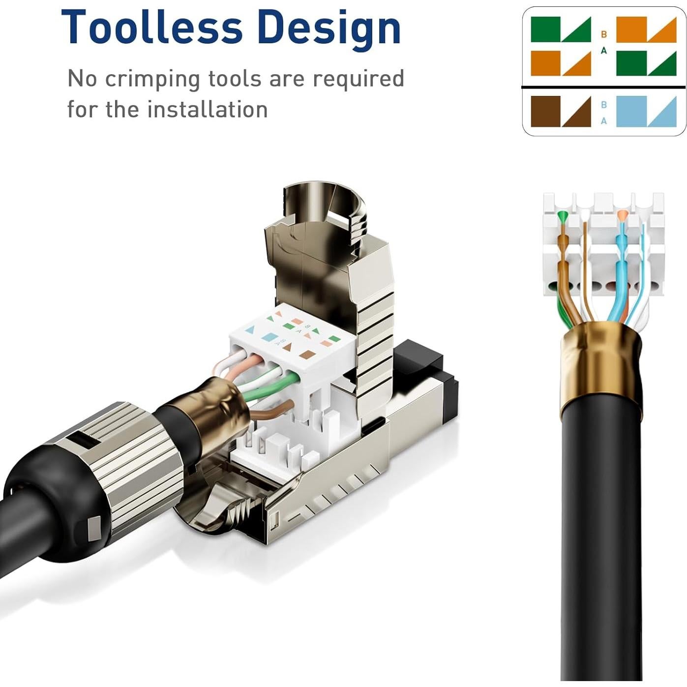 Conectores RJ45 Cat 8 Natalink - Paquete de 6 Blindados 40G
