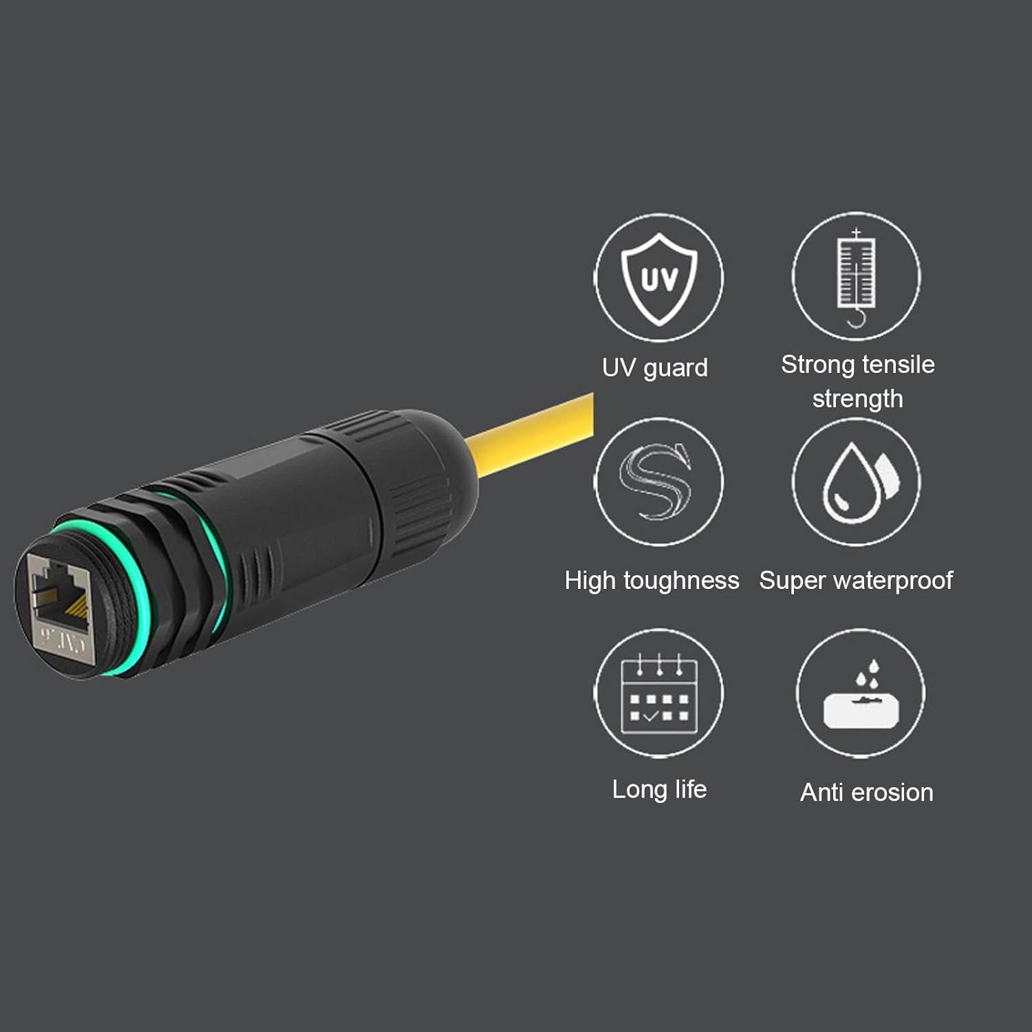 Adaptador de Extensión RJ45 Hembrado Zopsc CAT6 IP68 para Exterior