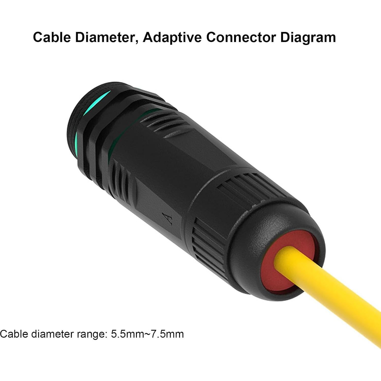 Adaptador de Extensión RJ45 Hembrado Zopsc CAT6 IP68 para Exterior