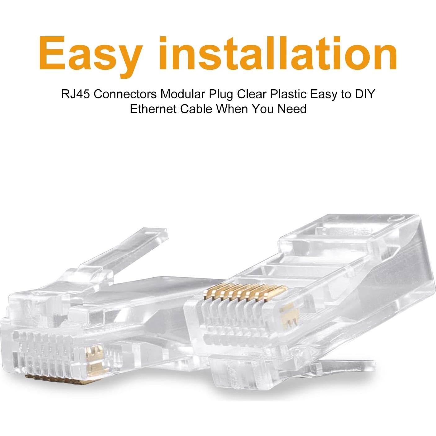 Conectores RJ45 SHD 8P8C UTP Cristal 50PCS para Cable CAT5 CAT6