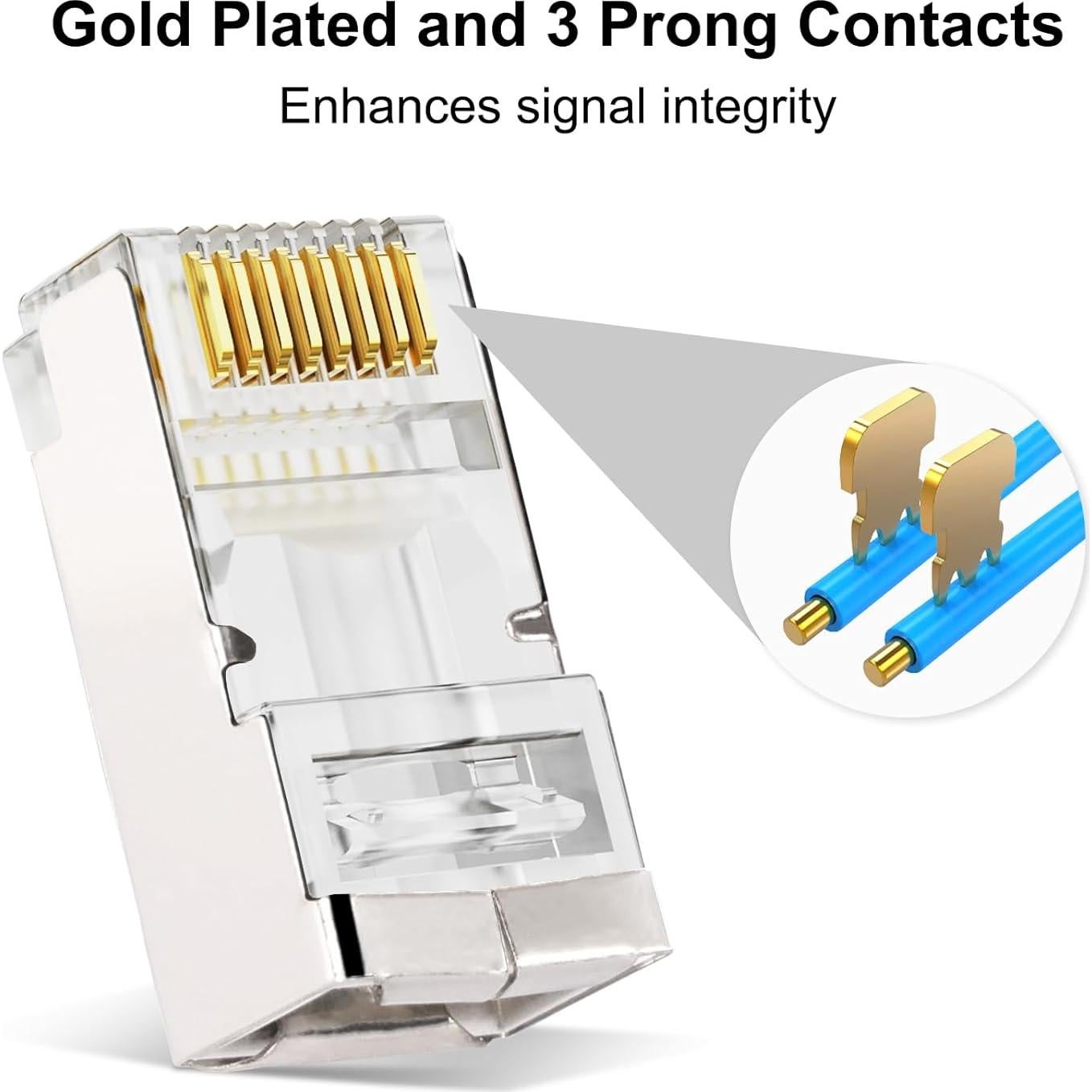 Conectores RJ45 Pasante Blindados Kyrene Cat6 50PCS