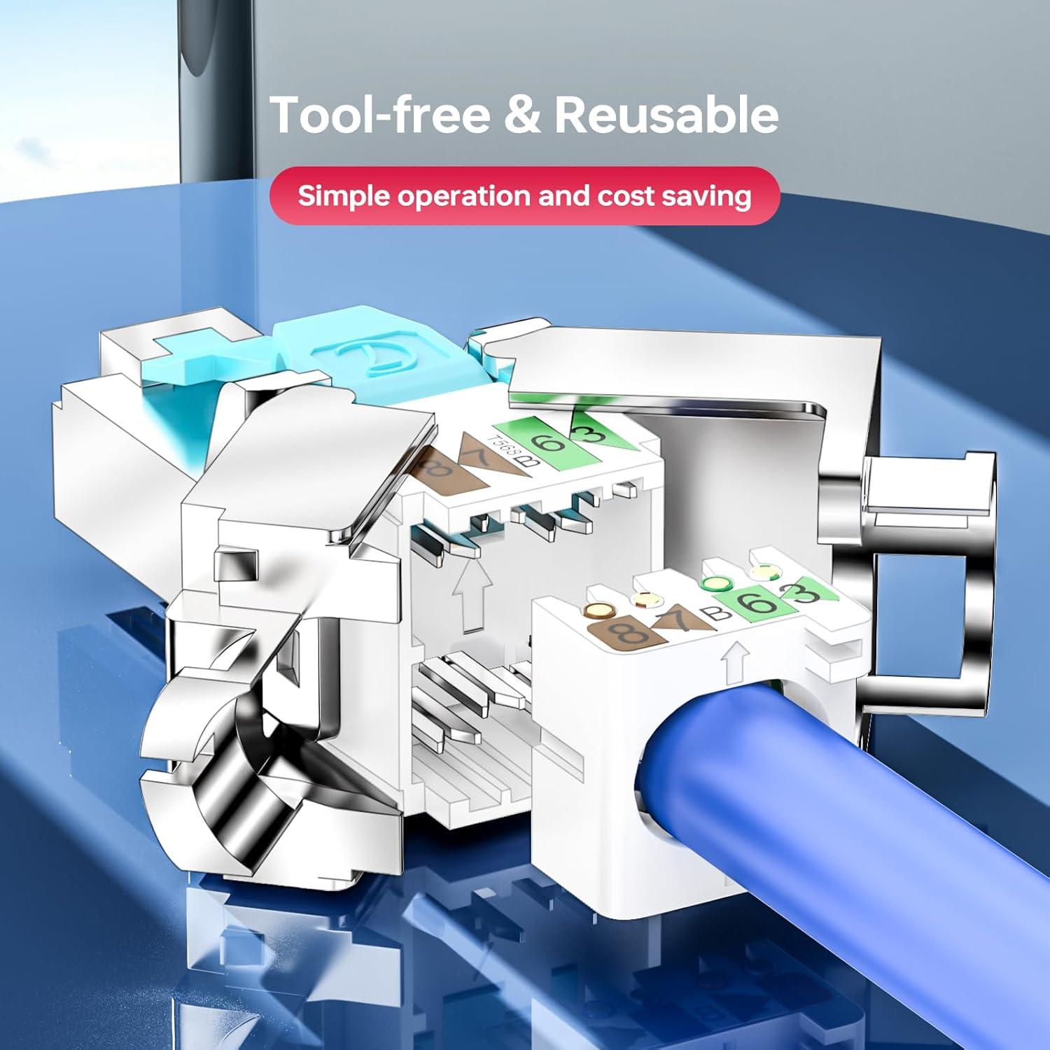 Conectores RJ45 Sin Herramienta CNCOB 10Gbps Cat6 Cat7 2Pcs