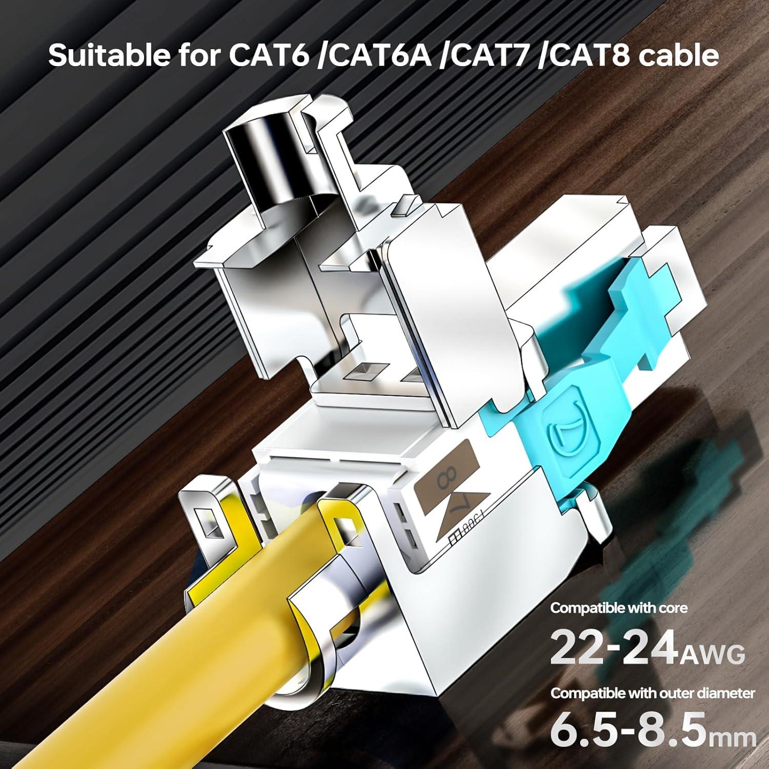Conectores RJ45 Sin Herramienta CNCOB 10Gbps Cat6 Cat7 2Pcs