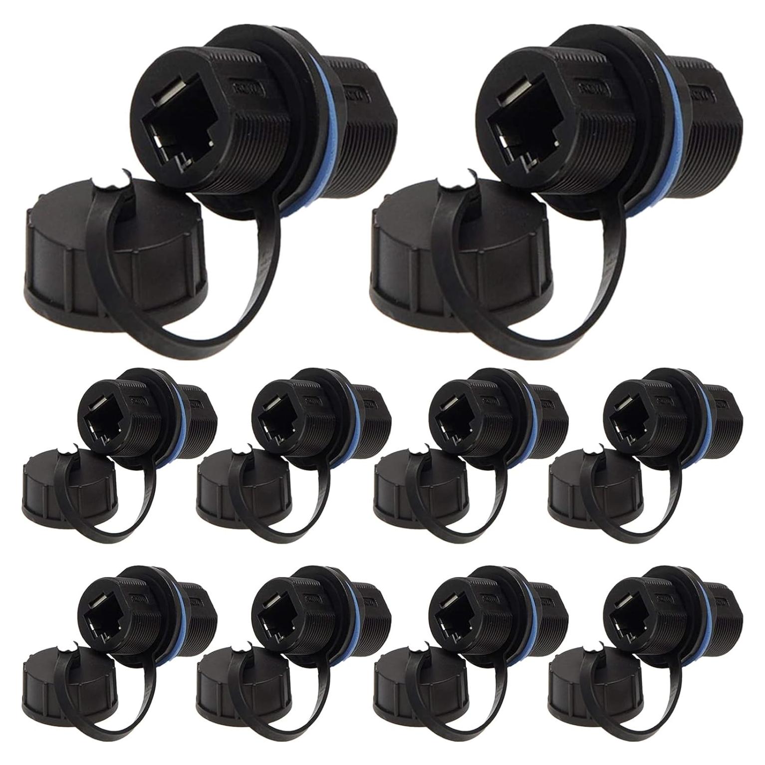 10 Conectores RJ45 Blindados a Prueba de Agua Cat5/6 ANMBEST