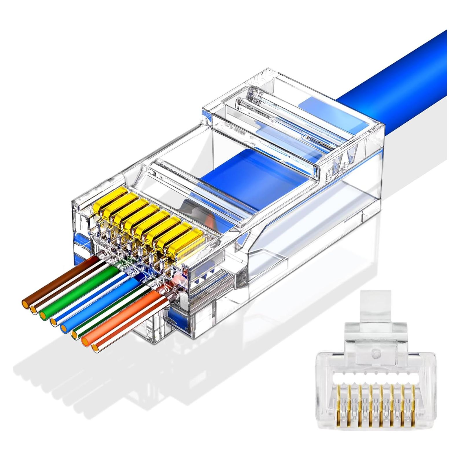 200 Conectores RJ45 Cat 6 NataLink para Cable UTP 24-26 AWG