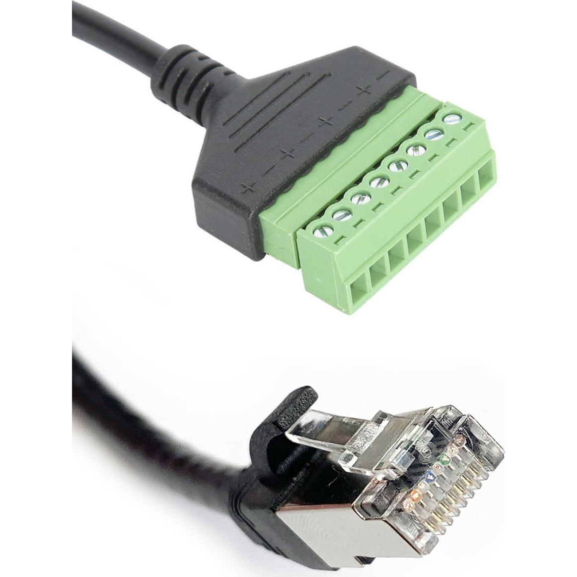 Adaptador RJ45 Macho a Terminal de Tornillo 8 Pines Jienk