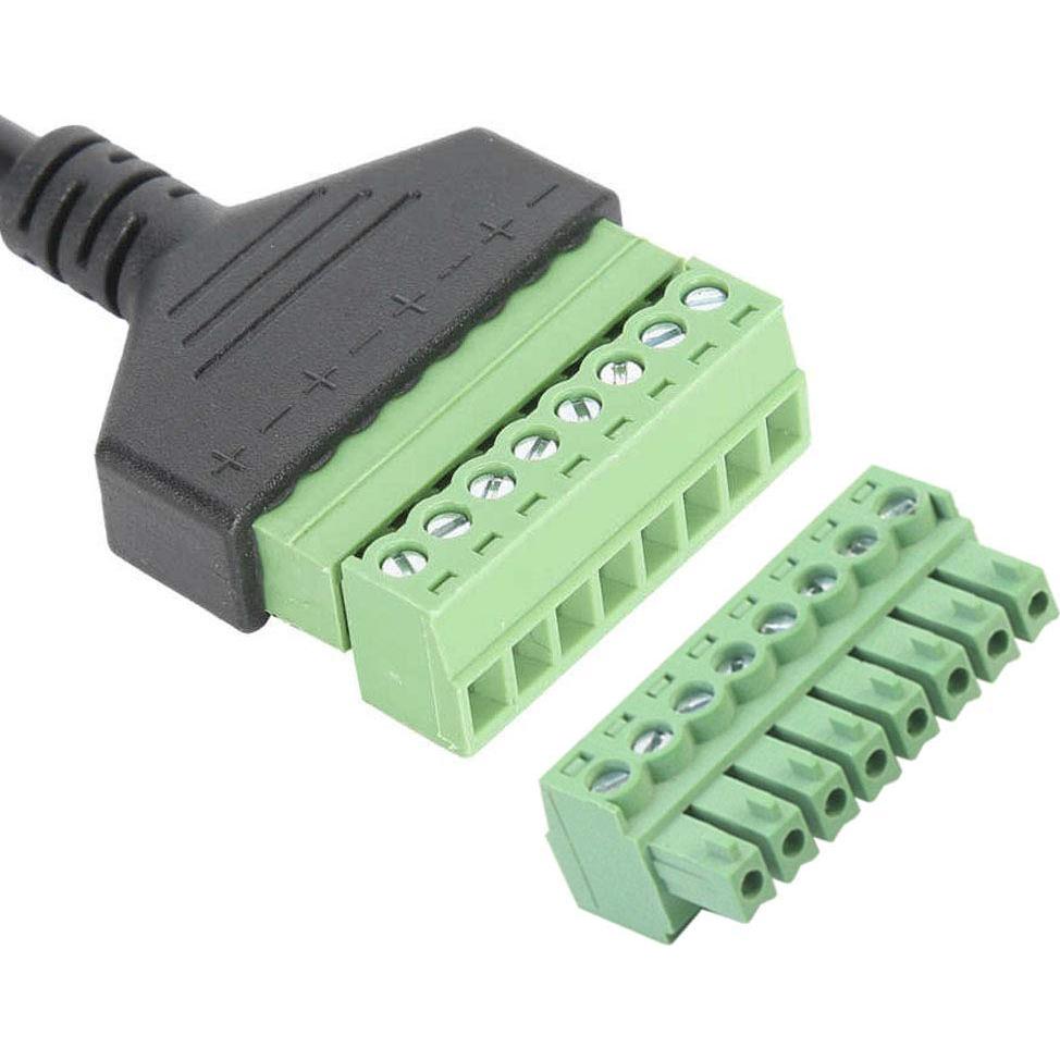Adaptador RJ45 Macho a Terminal de Tornillo 8 Pines Jienk