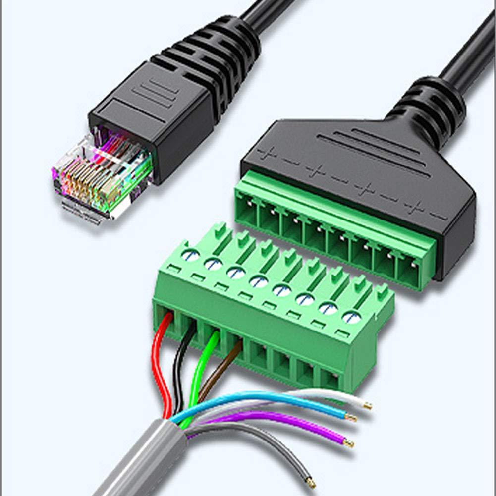 Adaptador RJ45 Macho a Terminal de Tornillo 8 Pines Jienk