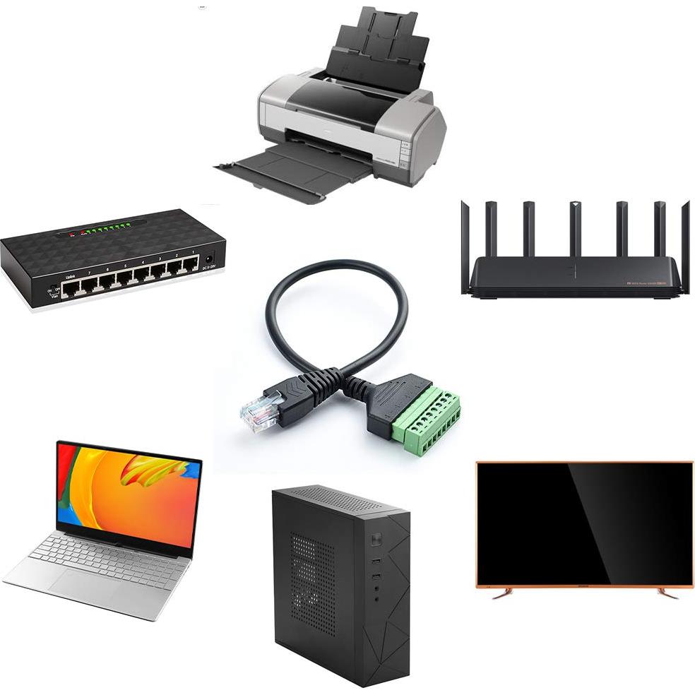 Adaptador RJ45 Macho a Terminal de Tornillo 8 Pines Jienk