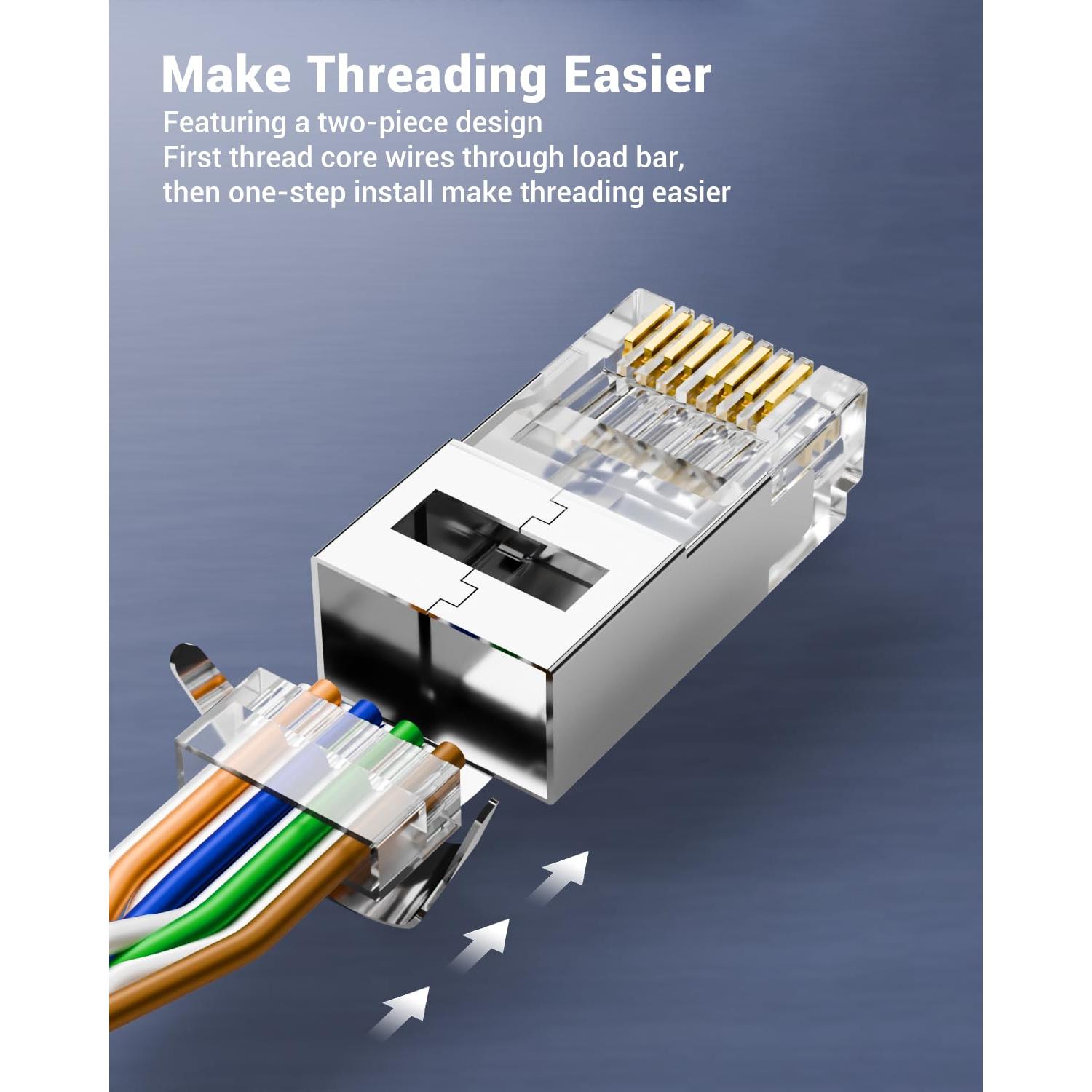 Conectores RJ45 VCE CAT7/CAT6A Paquete de 30 Blindados