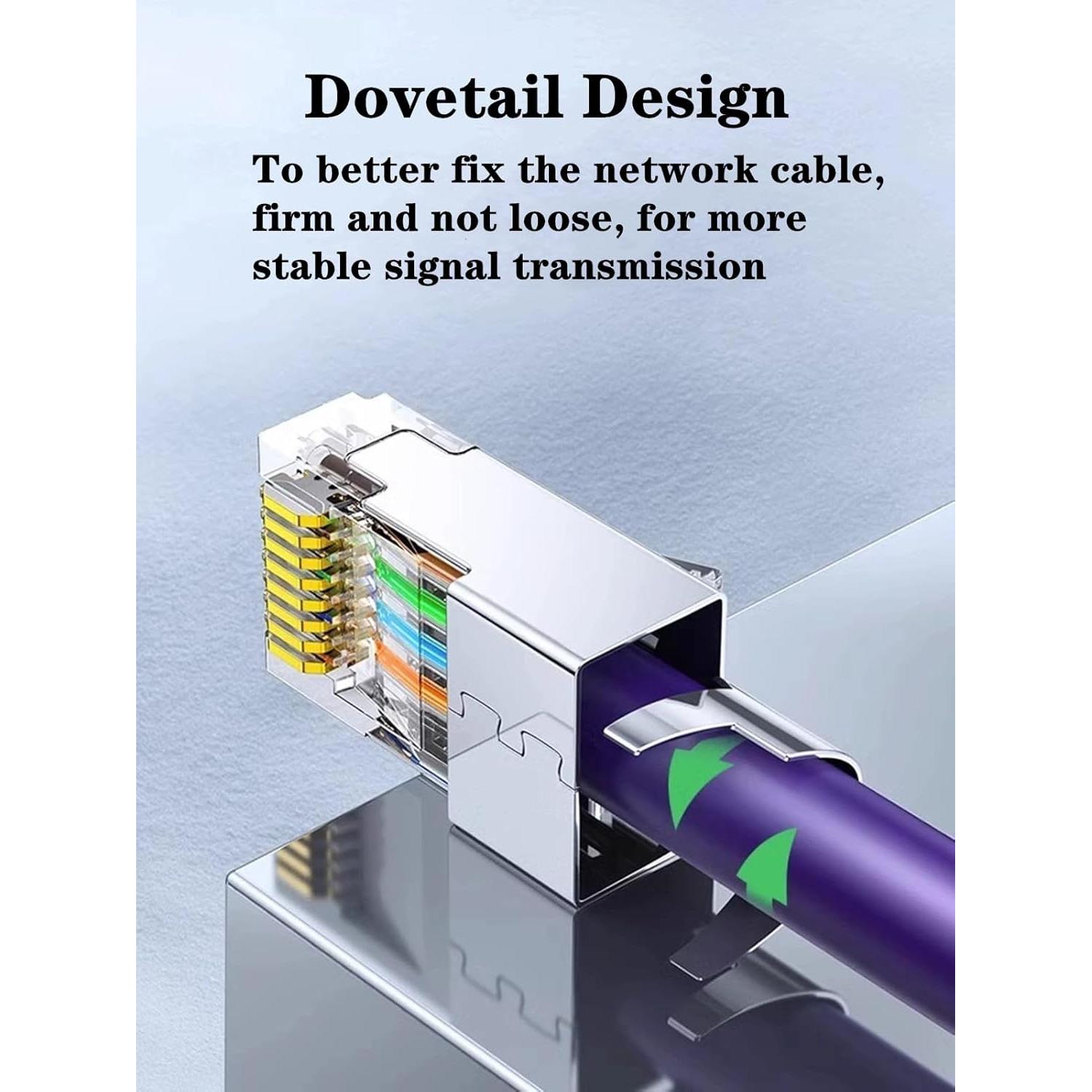 30 Conectores RJ45 Cat7 Cat6A Blindados + Botas de Alivio