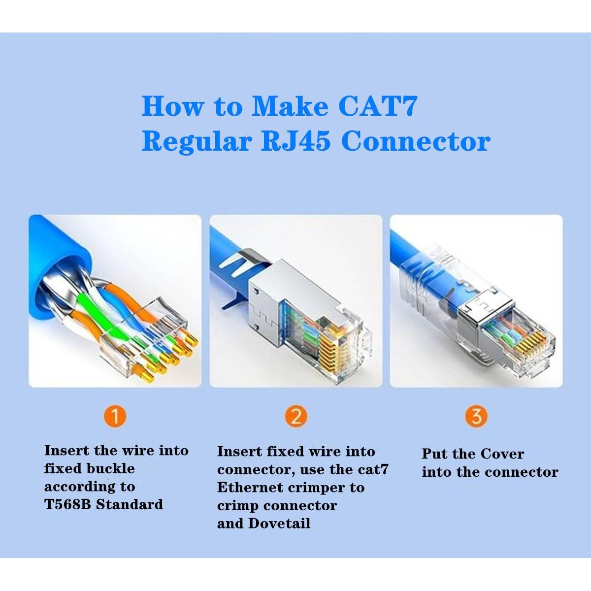 30 Conectores RJ45 Cat7 Cat6A Blindados + Botas de Alivio