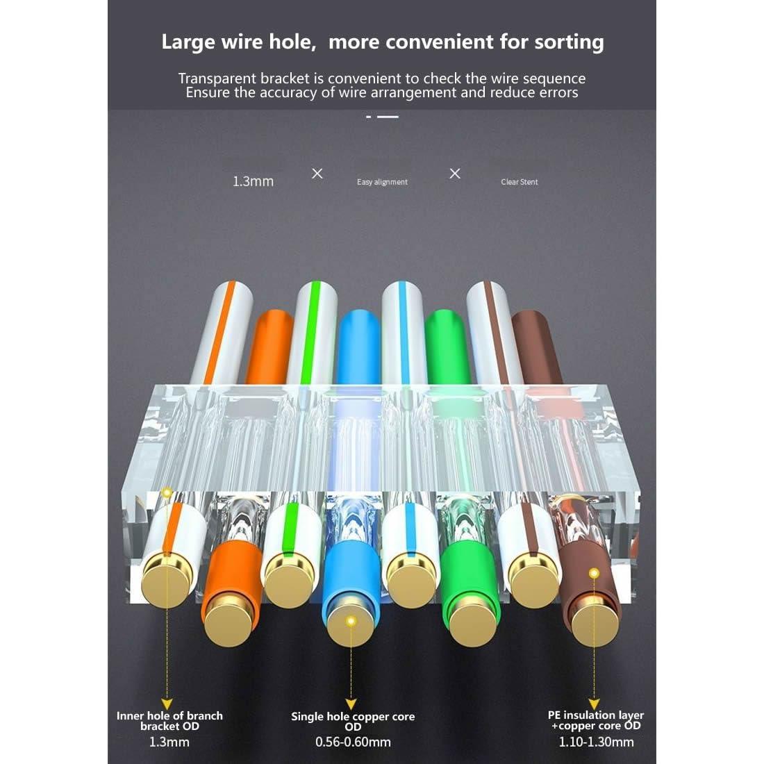 50 Conectores RJ45 Pasantes Cat7 VIVOCH 8P8C Blindados