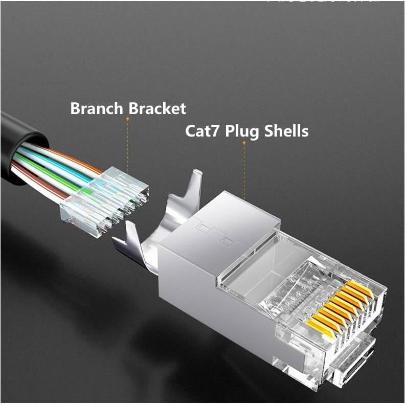 50 Conectores RJ45 Pasantes Cat7 VIVOCH 8P8C Blindados