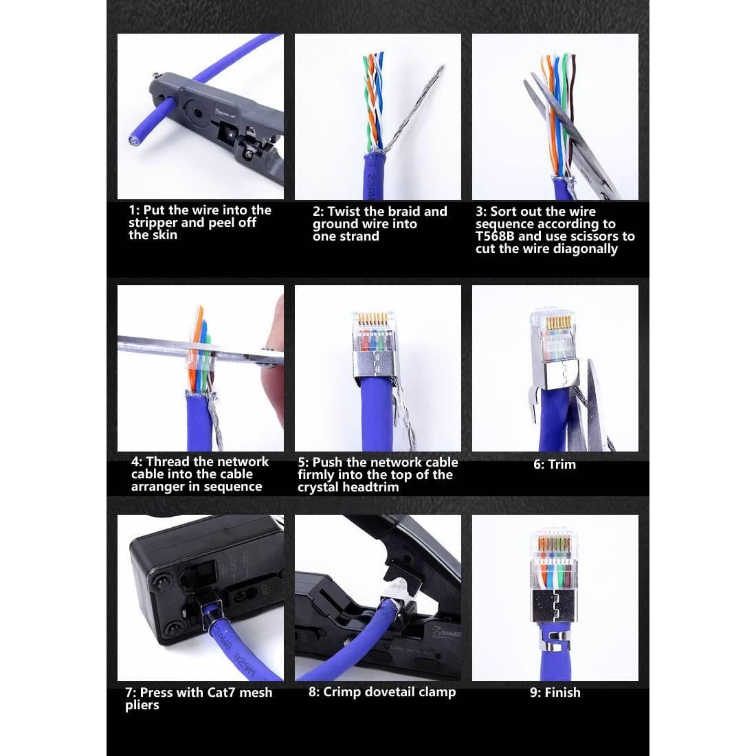 50 Conectores RJ45 Pasantes Cat7 VIVOCH 8P8C Blindados