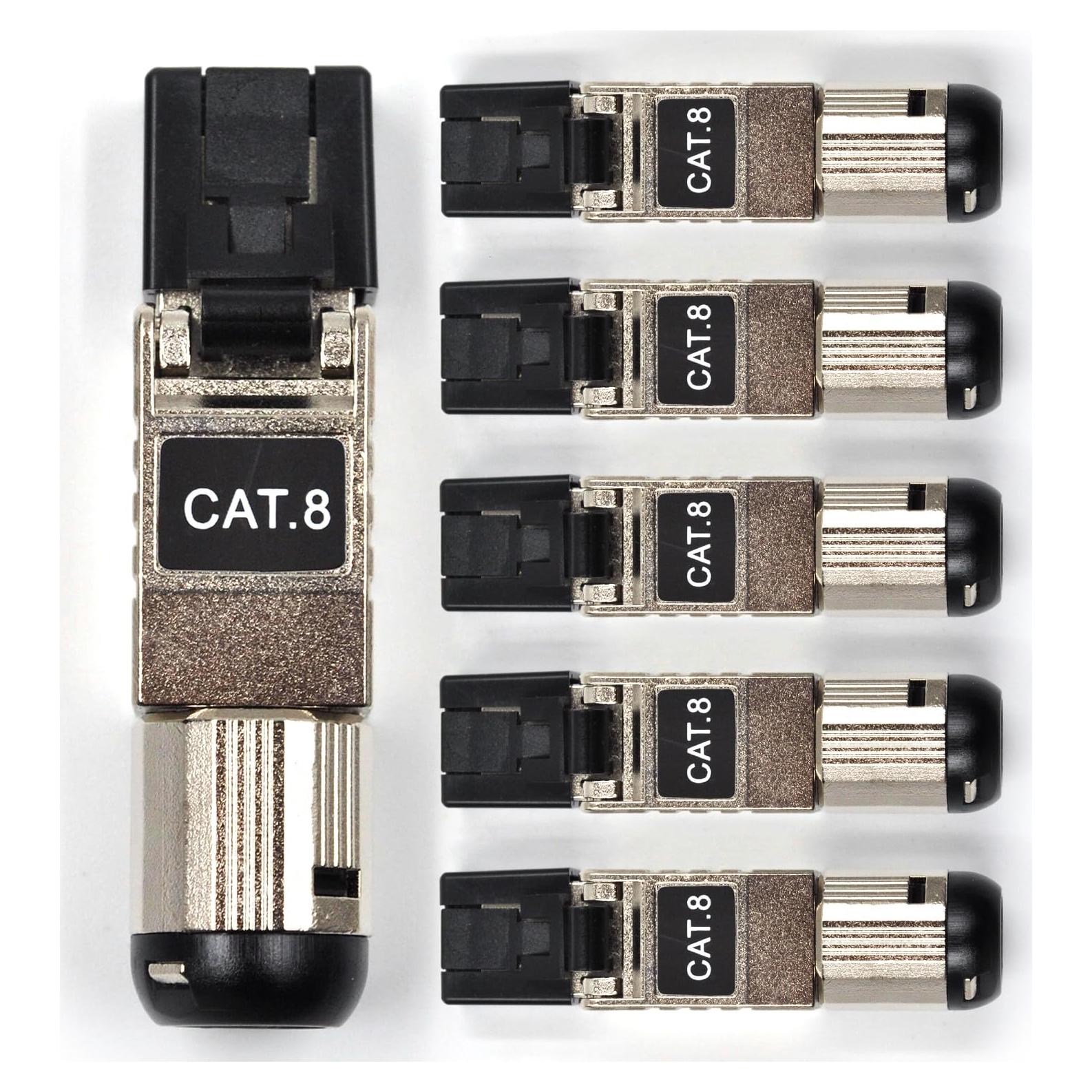 Conectores RJ45 Cat8 Blindados Sin Herramientas - Juego de 6
