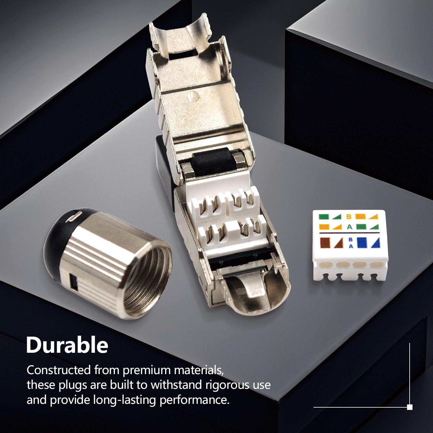 Conectores RJ45 Cat8 Blindados Sin Herramientas - Juego de 6