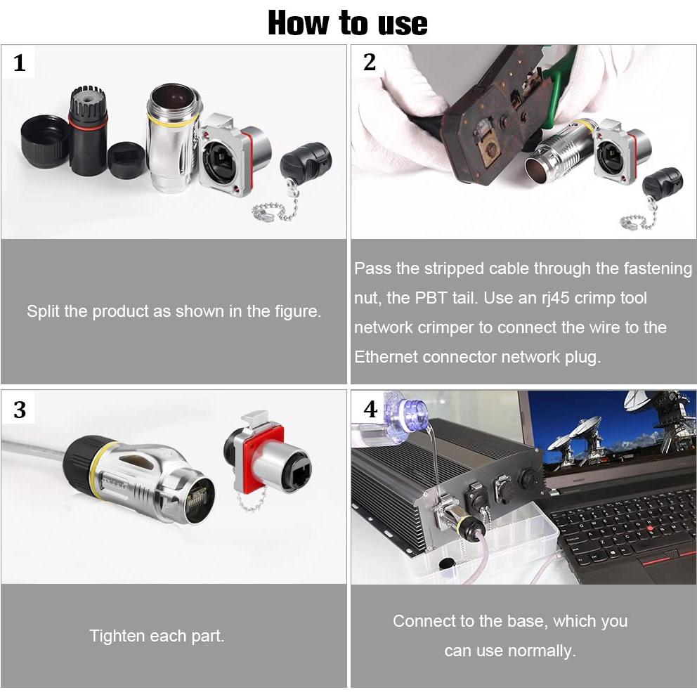 Conector RJ45 IP67 a Prueba de Agua Allaounion para Redes