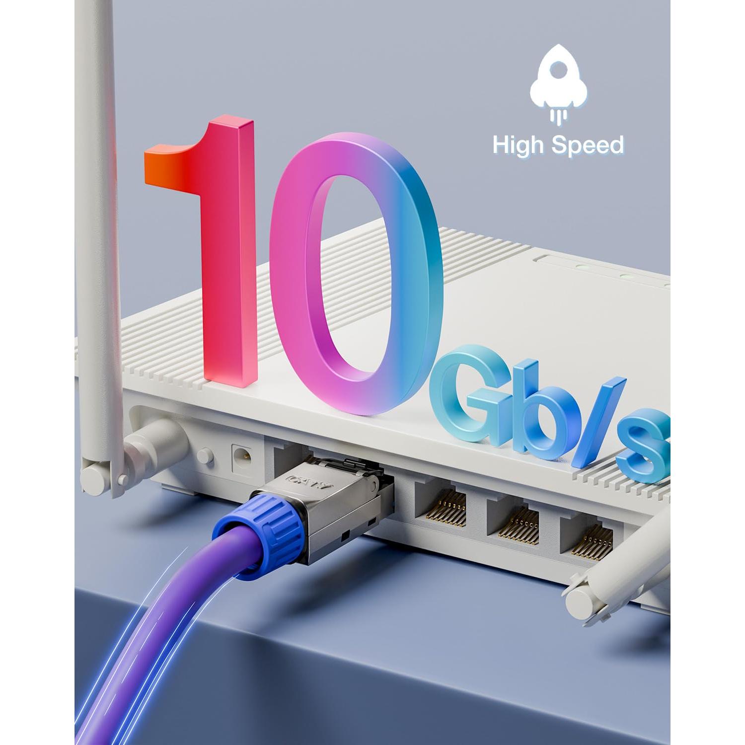 Conector RJ45 Sin Herramientas VCELINK Cat 7 Baño de Oro - Paquete de 2