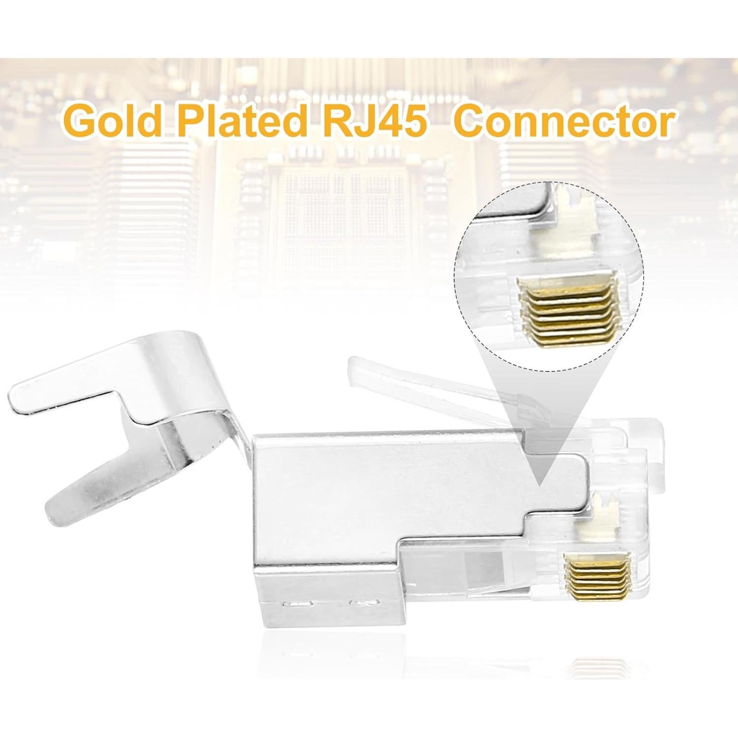 Conectores RJ45 Pasantes CAT7 MECCANIXITY 10pcs 23AWG