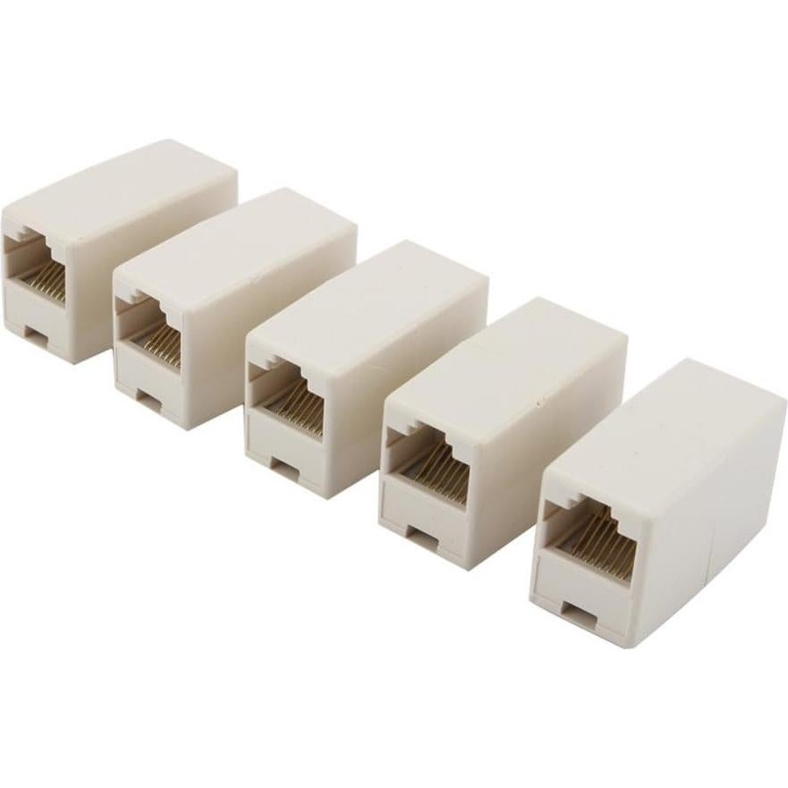 Acoplador RJ45 Hembra a Hembra VizGiz Cat5e - 5 Piezas