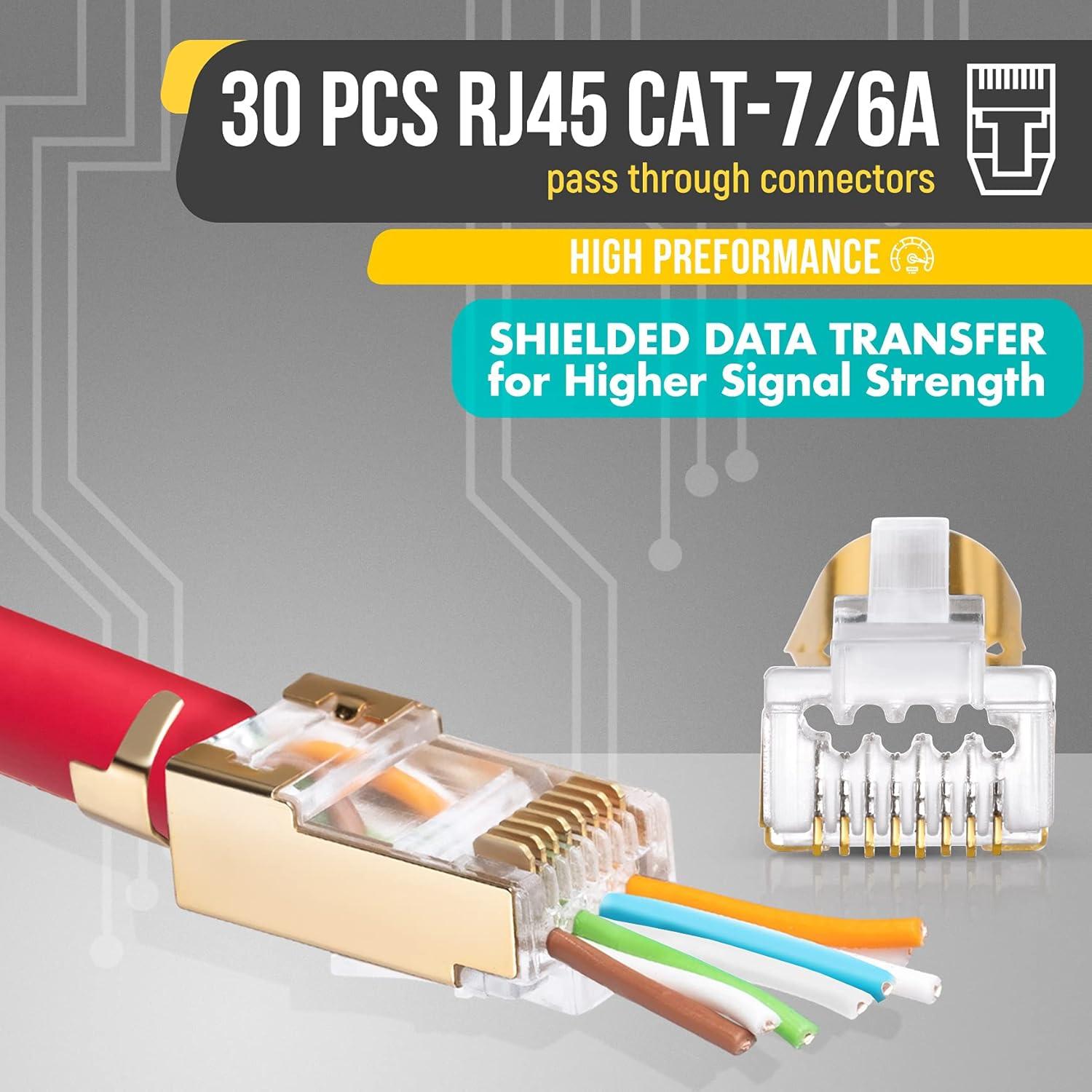 Conectores RJ45 Cat7 Everest Media Solutions - 30 Pcs Blindados