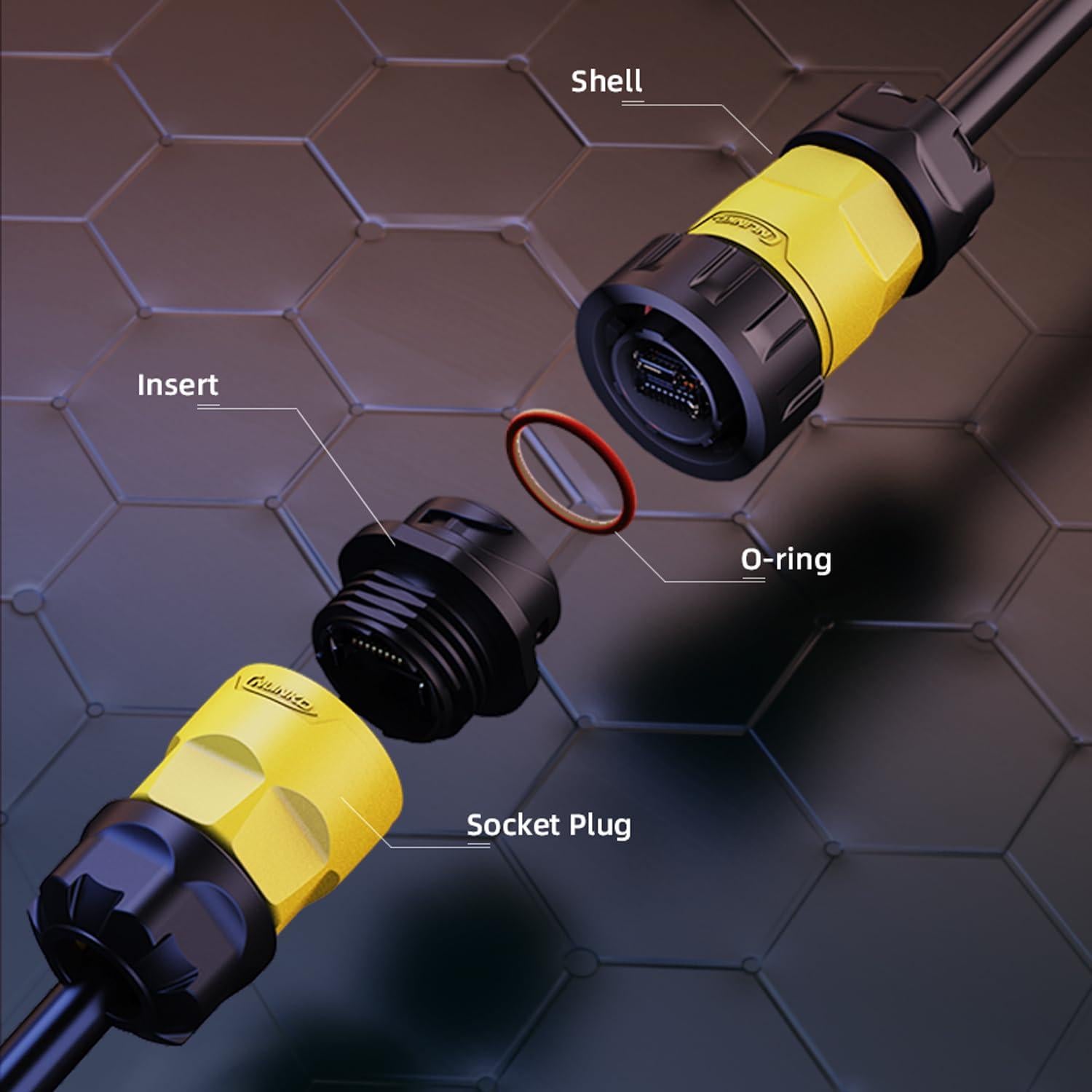 Conjunto de Conectores RJ45 CNLINKO YM-20 Impermeables CAT6