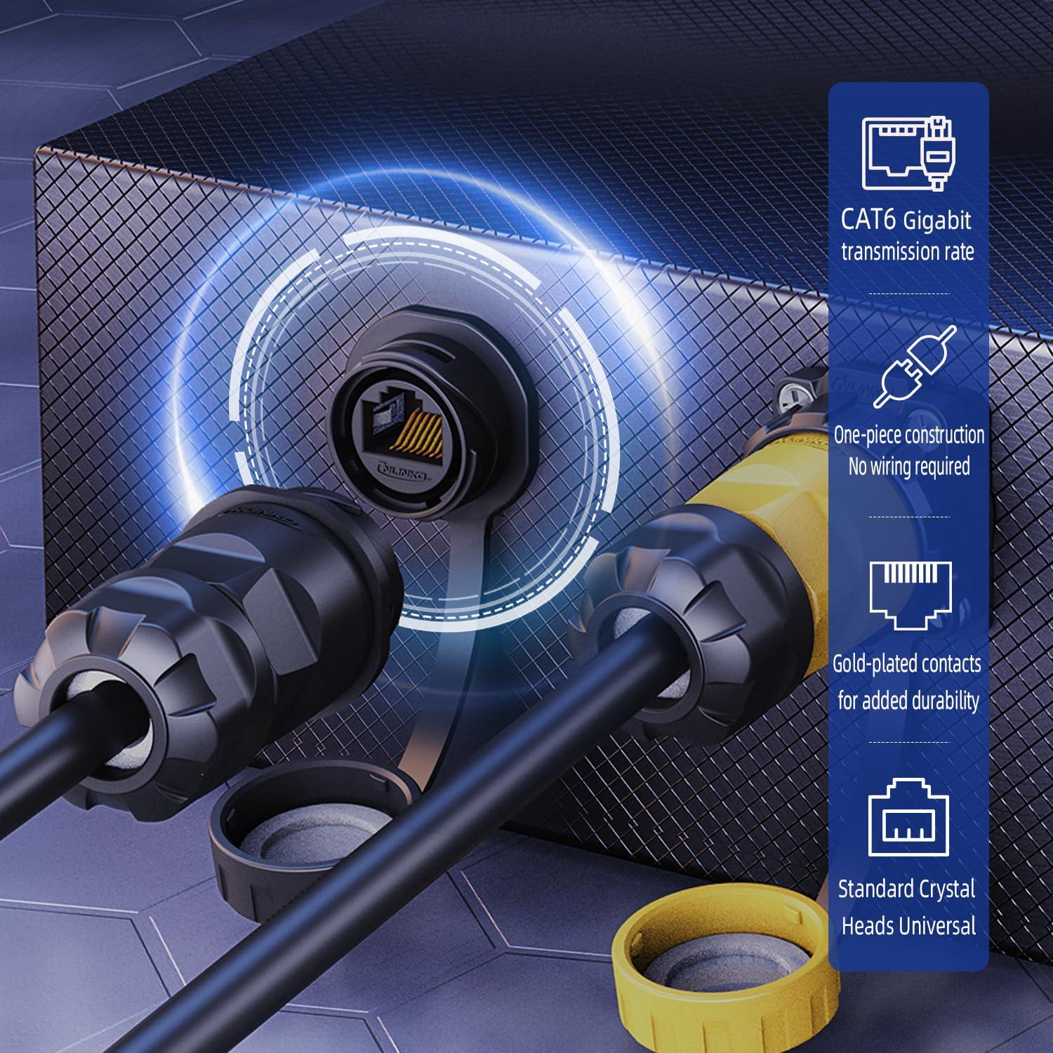 Conjunto de Conectores RJ45 CNLINKO YM-20 Impermeables CAT6