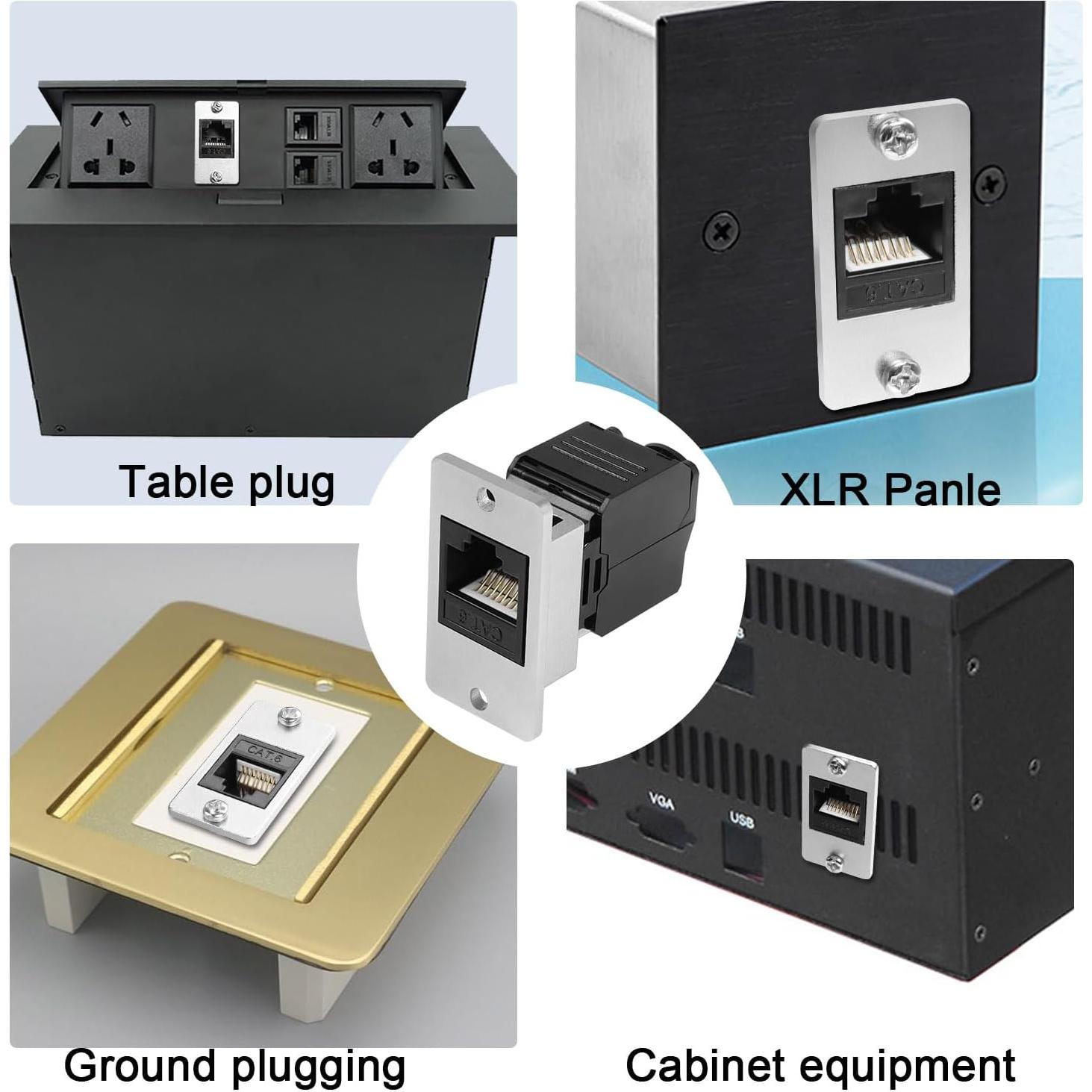Adaptador de Panel Rectangular RJ45 Cat6 QIANRENON Sin Herramienta