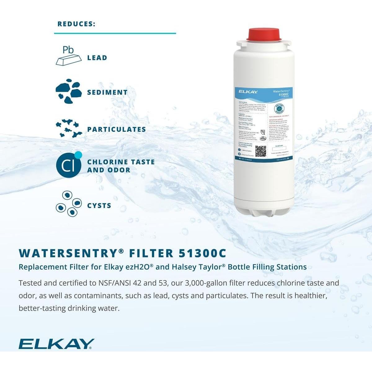 Filtro Elkay WaterSentry 3PK Plomo y Microplásticos NSF
