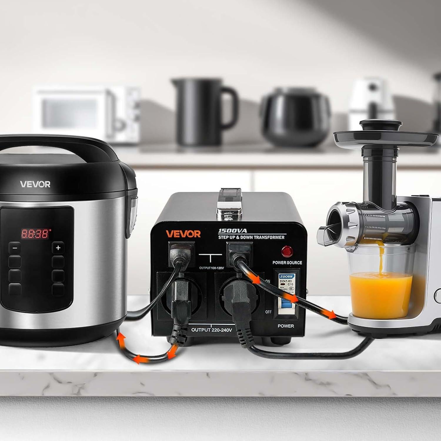 Transformador Convertidor de Voltaje VEVOR 1500VA Paso Arriba/Abajo