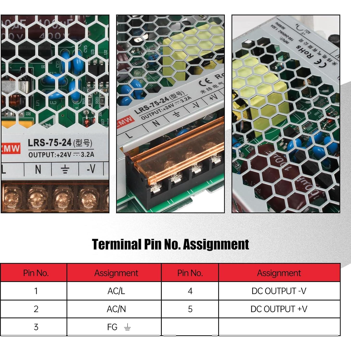 Fuente de Alimentación 75W 24V DC CNCTOPBAOS Adaptador