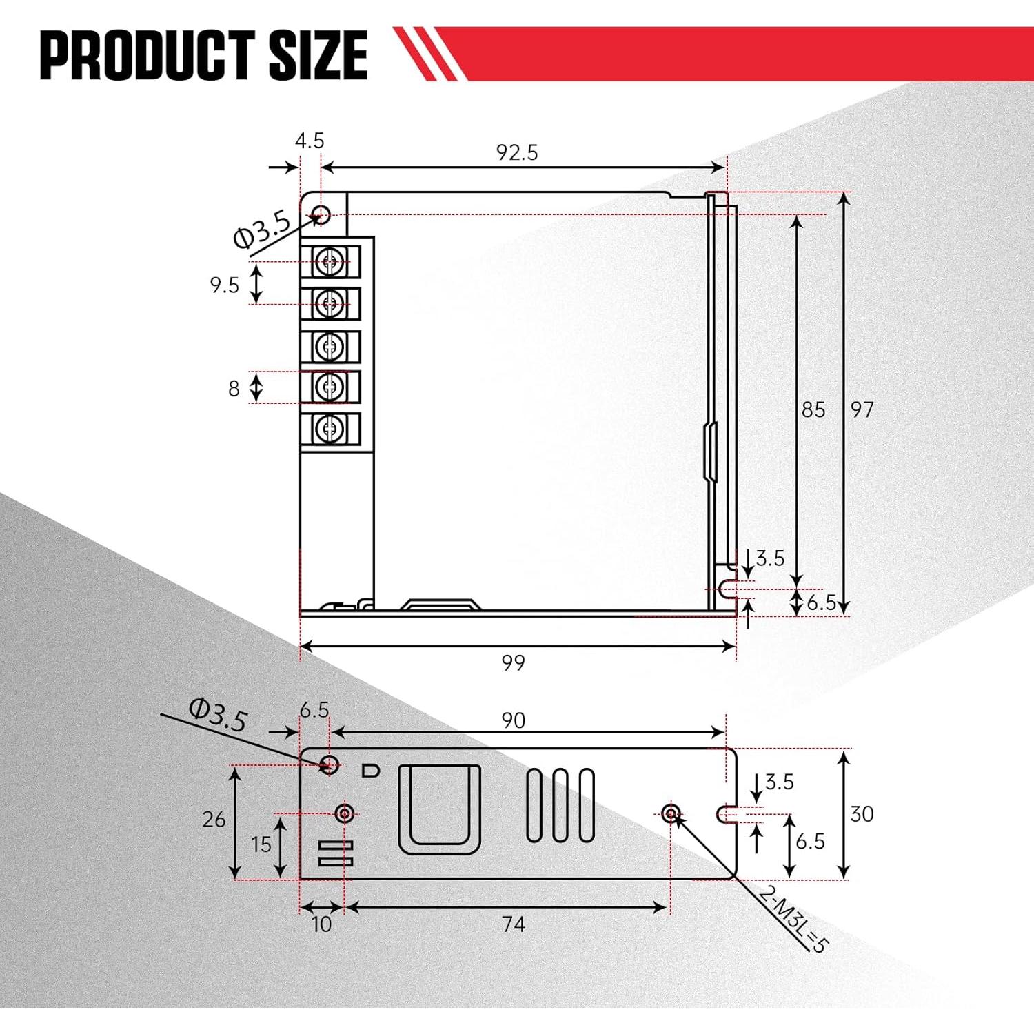 Fuente de Alimentación 75W 24V DC CNCTOPBAOS Adaptador