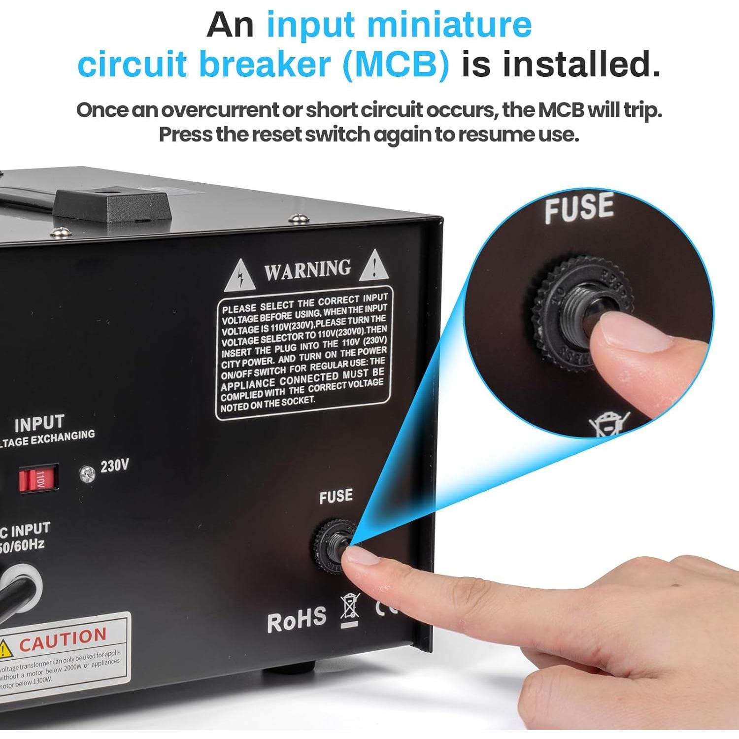 Transformador de Voltaje ANBULL DT-3000W 110V a 220V